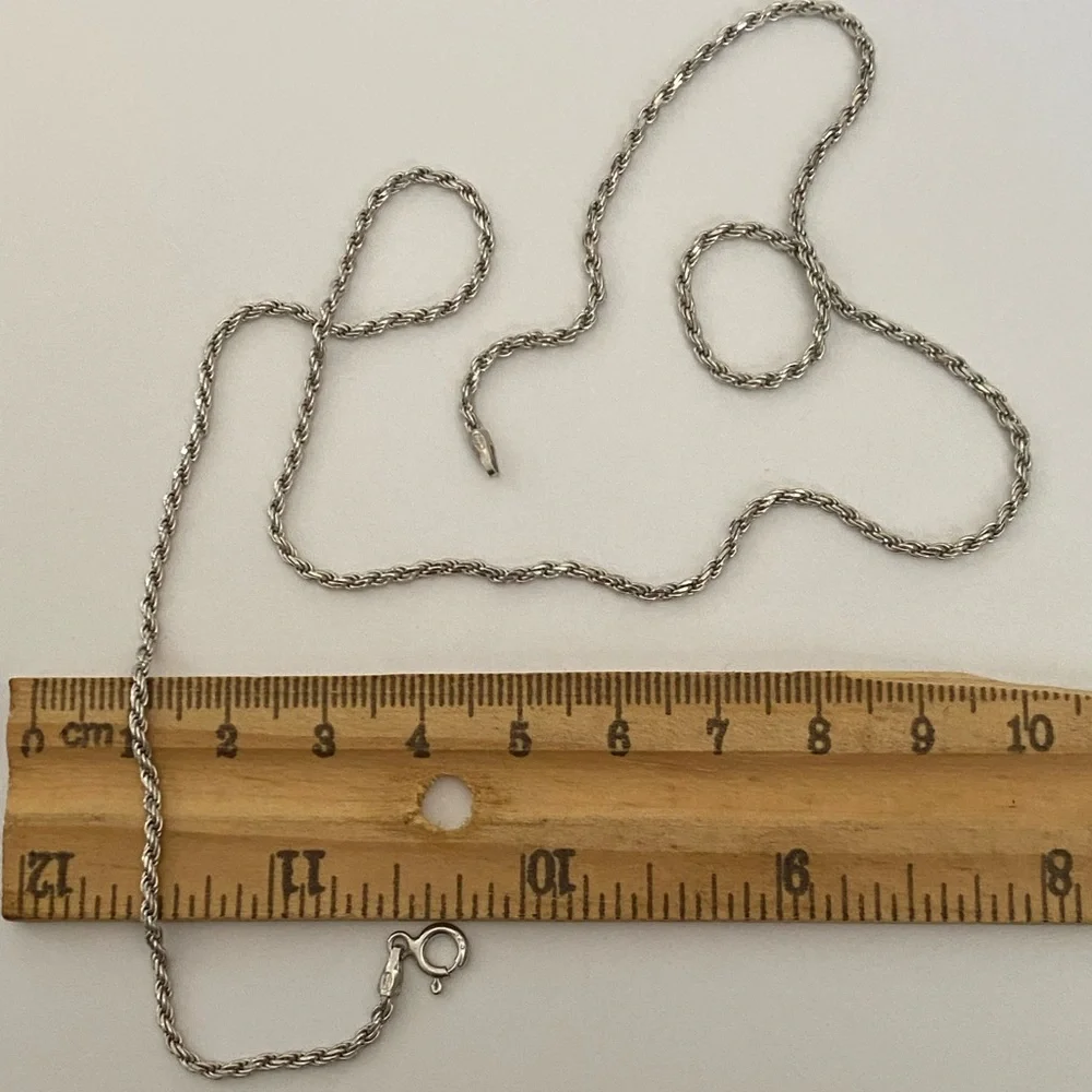 925 silver 19.5” 2mm rope chain necklace 19.5 inches Unisex